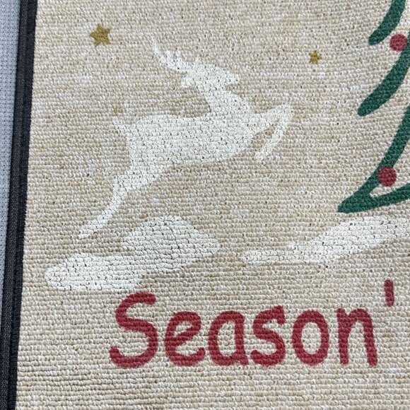 Holiday Doormat18"x24" Reindeer Christmas Tree Season's Greetings Non-Slip - Picture 4 of 8